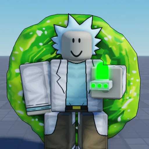 Official Portal Sandbox icon: spiky-haired scientist in front of a green swirling portal